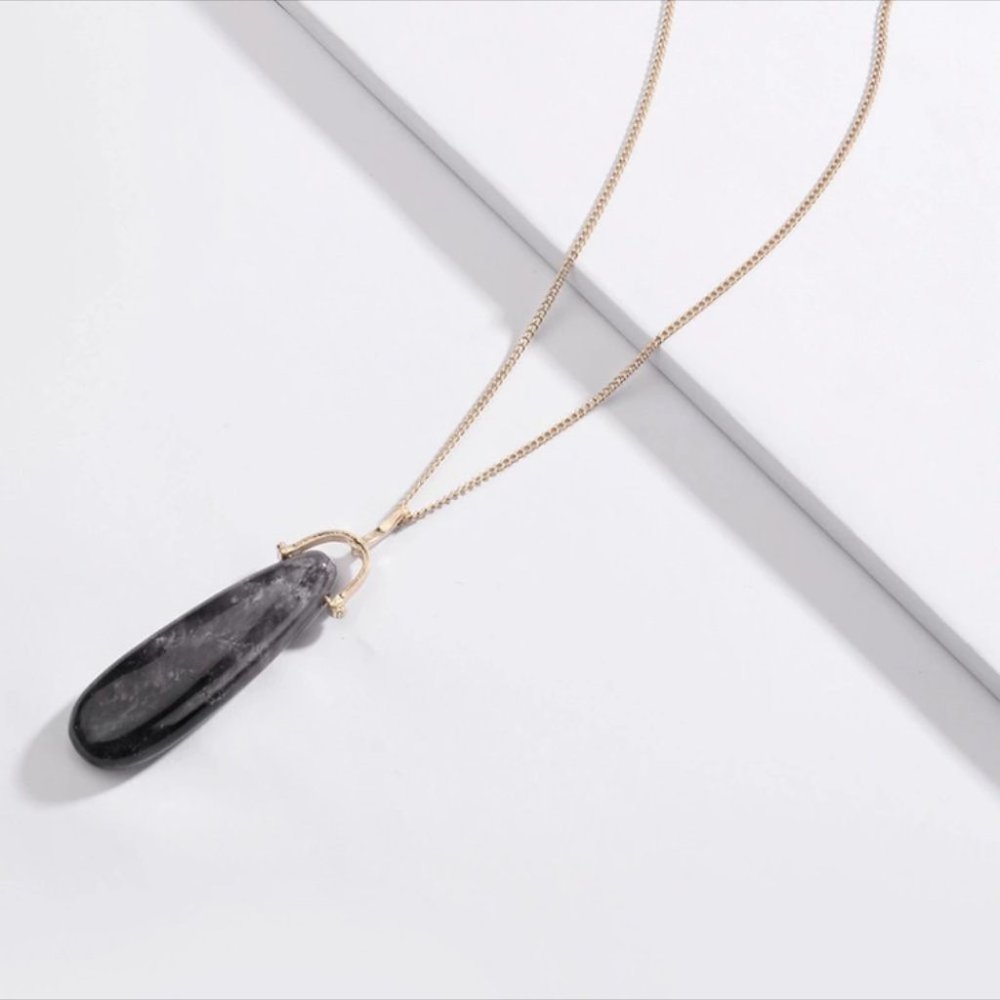Amethyst Pendant Necklace Long - Picture 2 of 7